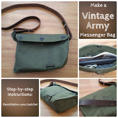 Make an Indiana Jones Satchel / Messenger Bag from an Army Gas-Mask Bag